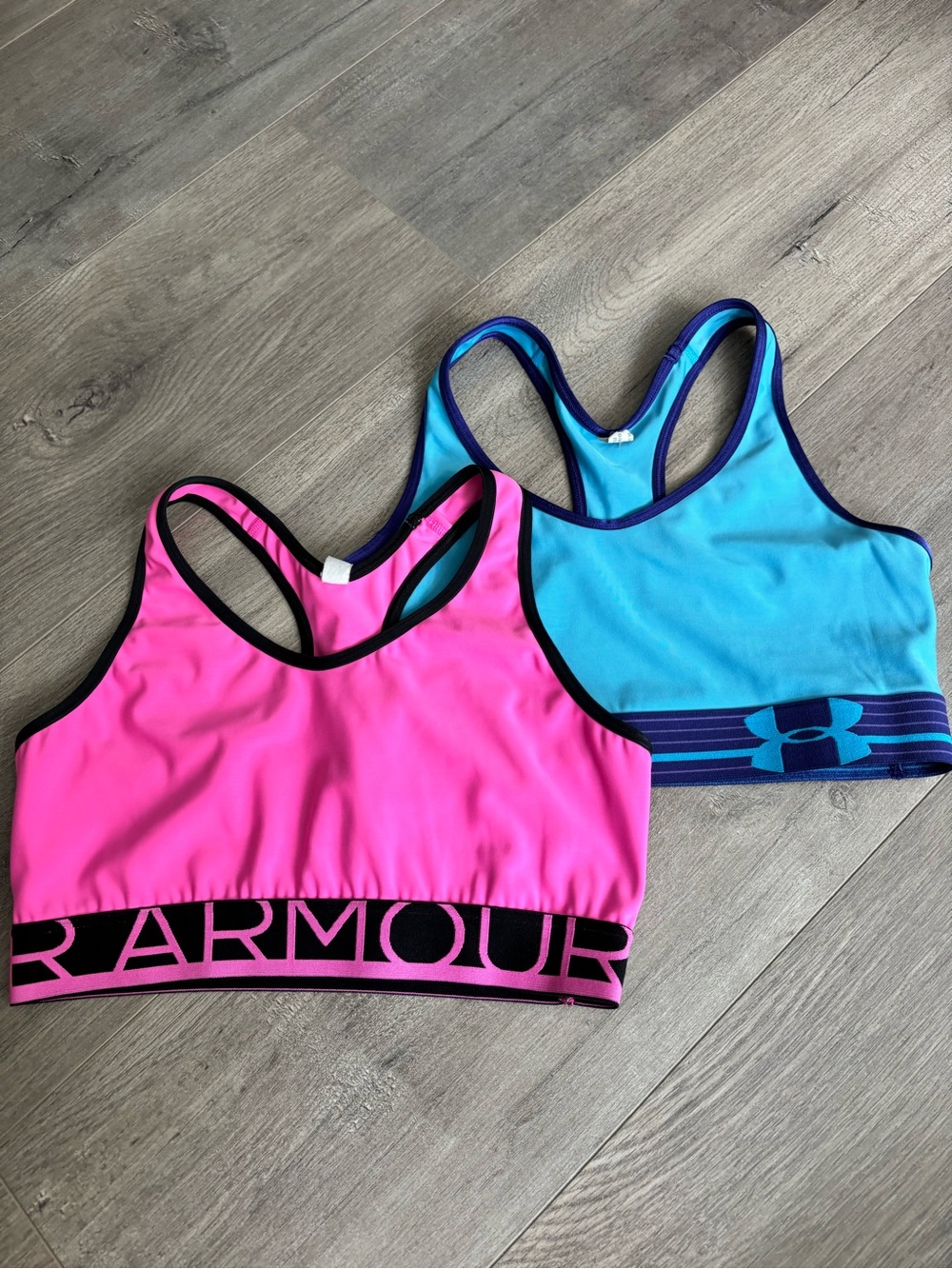 Under Armour Women’s Pink & Blue Sports Bras - Racerback Support
